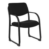 Black Fabric Executive Side Chair with Sled Base [BT-508-BK-GG]