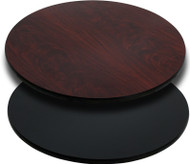 24' Round Table Top with Black or Mahogany Reversible Laminate Top [XU-RD-24-MBT-GG]