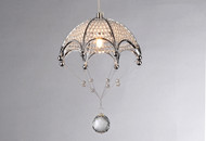 Cnidaria Umbrella-shaped Chrome and Crystal 1-light Chandelier