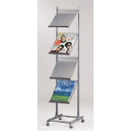 4-tier Mobile Literature Display (Silver)