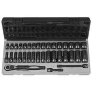 3/8" Dr. 35pc Metric Std & Deep Duo-Socket Set - 6 Pt.