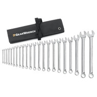 22 Pc. 12 Point Metric Long Pattern Combination Wrench Set with Wrench Roll