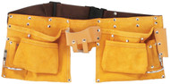 Professional Performace 12-Pocket Wheat-Suede Leather Tool Pouch Belt :  ( Pack of  3 Pcs. )