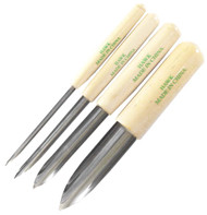 4 Pc. Carving Set For Clay Or Wax, Hollow Metal Tips On Wooden Handles :  ( Pack of  1 Pc )