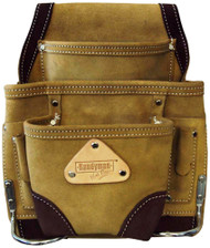 9 Pocket 13" X 9.5" Brown Tool Pouch With Metal Tool Holders :  ( Pack of  1 Pc )