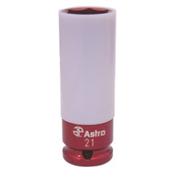 21mm Impact Socket with Chrome Protective Plastic Sleeve and Shallow Broach