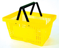 (Yellow) Heavy Duty Standard Shopping Basket Set With Plastic Handles Case Pack 12