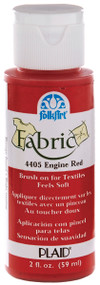 FolkArt Fabric Brush-On Paint 2oz-Engine Red