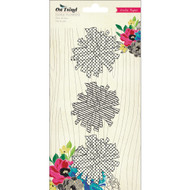 On Trend Fabric Flowers 3/Pkg-Pom-Poms