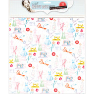 Papermania Happy Days Self-Adhesive Fabric Paper 12"X12"-Haberdashery