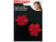 simplicity 2 pack create it yourself red fabric flowers (Case of 72)