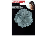 simplicity grey fabric flower headband accent (Case of 120)
