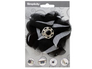 simplicity fabric/net flower w/jewel accent (Case of 48)