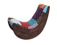 Attractive and Distinctive Wood Fabric Banana Rocking Chair