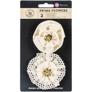 Oahu Fabric Flowers 2.5" & 3" 2/Pkg-Hula