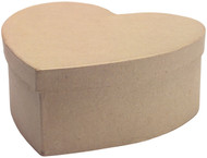 Paper Mache Heart Box - 7.5" x 7.5" x 3