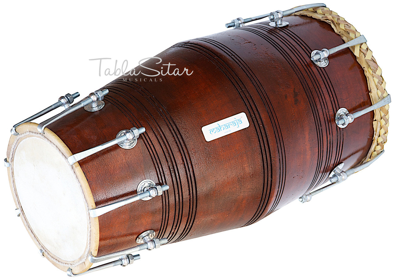 Bolt-tuned Mango Wood Dholki Musical Instrument Spanner Dholak Drum