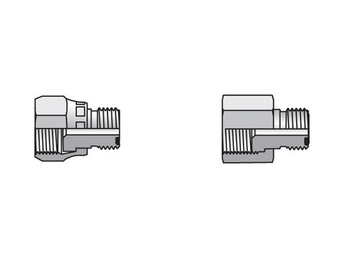 Parker 12-8 TRLON-S Seal-Lok Tube End Reducer with Nut 3/4 ORFS X 1/2 ORFS Male Steel