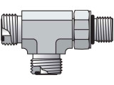 Parker 16 R5OLO-S Seal-Lok Straight Thread Run Tee 1 Inch ORFS X 16 SAE-ORB X 1 Inch ORFS Steel