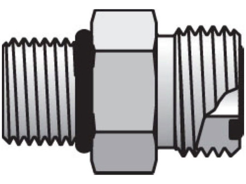 Parker 4 F5OLO-S Seal-Lok Male Adapter 1/4 ORFS X 4 SAE-ORB Steel