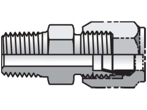 Parker 8-8 FBU-S Male Adapter 1/2 Tube X 1/2 NPT Male Steel