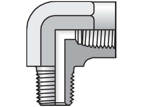 Parker 1/4 CD-S 90° Street Elbow 1/4 NPTF Female X 1/4 NPTF Male Steel