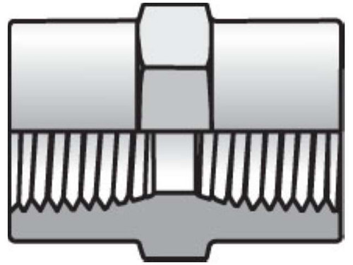 Parker 3/4 GG-S Hex Female Pipe Coupling 3/4 NPTF X 3/4 NPTF Steel