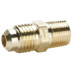 Parker 48F-4-4 Male Straight Connector 1/4 Tube OD X 1/4 NPTF Brass