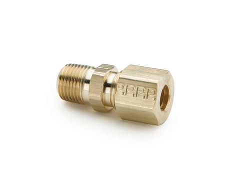 Parker 68C-4-4 Compression Male Connector 1/4 Tube X 1/4 NPTF Brass