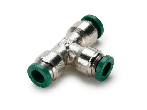 Parker 164PLP-6 Prestolok Union Tee 3/8 Tube X 3/8 Tube X 3/8 Tube Nickel Plated Brass