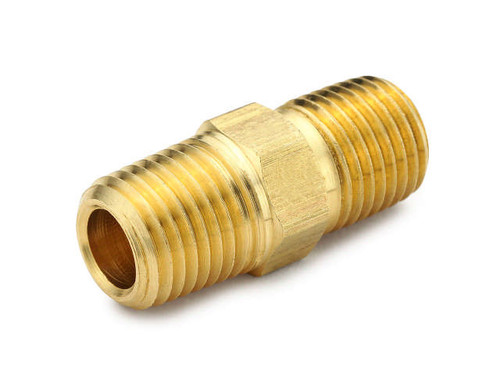 Parker 216P-2 Hex Pipe Nipple 1/8 NPT Male X 1/8 NPT Male Brass