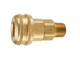 Parker B32 Valved Pneumatic Push-to-Connect Quick Coupler 1/4 NPT Male Brass