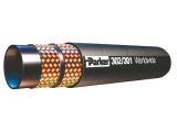 帕克302 - 4 - rl全球液压软管1/4 ID双钢编织合成橡胶覆盖黑色