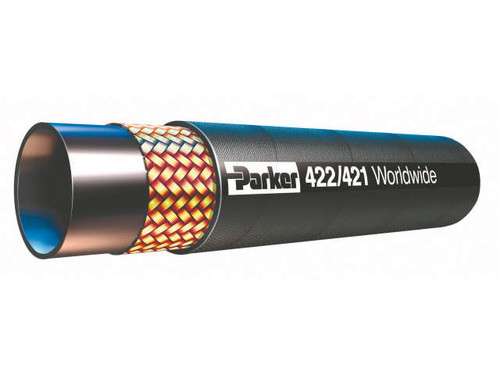 Parker 422-4-RL Worldwide DIN Hydraulic Hose 1/4 ID Single Steel Wire Braid Synthetic Rubber Cover Black