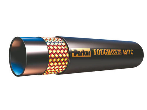 Parker 451TC-16-RL Medium Pressure Hydraulic Hose 1 Inch ID Single Steel Wire Braid Synthetic Tough Rubber Cover Black