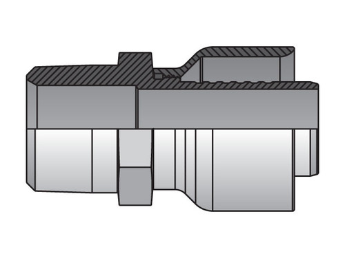 Parker 10193N-12-12 Parkrimp 93N Series Permanent Male 3/4 NPTF Pipe Rigid Straight X 3/4 Hose Steel