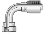 Parker 1J543-8-6 Parkrimp 43 Series Permanent Female 1/2 Seal-Lok Swivel Elbow 90° Medium Drop X 3/8 Hose Steel