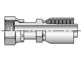 Parker 1JS43-8-6 Parkrimp 43 Series Permanent Female 1/2 Seal-Lok Swivel Straight Long X 3/8 Hose Steel