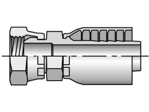 Parker 10743-12-12 Parkrimp 43 Series Permanent Female 3/4 NPSM Swivel Straight 60° Cone X 3/4 Hose Steel