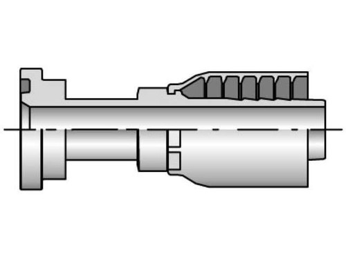 Parker 11543-16-12 Parkrimp 43 Series Permanent 1 Inch SAE Code 61 Flange Head Straight X 3/4 Hose Steel