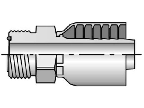 Parker 1J043-10-8 Parkrimp 43 Series Permanent Male 5/8 Seal-Lok Rigid Straight with O-Ring X 1/2 Hose Steel