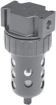 Parker 06F12AC Compact Filter 1/4 NPT Polycarbonate Bowl Metal Bowl Guard Twist Drain