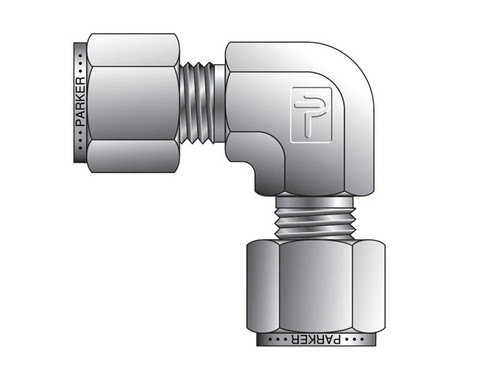 Parker Instrumentation 4EE4-316 Compression 90° Union Elbow A-LOK 1/4 Tube X 1/4 NPT Stainless Steel