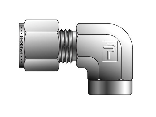 Parker Instrumentation 6FEL4N-316 Compression Female 90° Elbow A-LOK 3/8 Tube X 1/4 NPT Stainless Steel