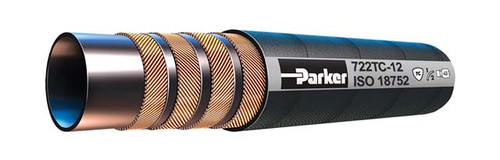 Parker 722TC-12 GlobalCore Hydraulic Hose 3/4 ID Four-Spiral Steel Wire Synthetic Tough Rubber Cover Black