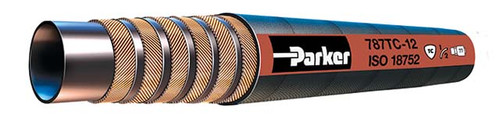 Parker 787TC-12-RL GlobalCore Hydraulic Hose 3/4 ID Four Steel Wire Braid Synthetic Tough Rubber Cover Black
