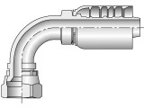 Parker 13977-12-12 Parkrimp 77 Series Permanent Female 3/4 JIC 37° Swivel Elbow 90° Short Drop X 3/4 Hose Steel