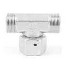 Parker ET10LOMDCF Ermeto DIN Swivel Nut Branch Tee 10mm Tube OD 24° Cone End X 10mm Tube OD 24° DKO Swivel Steel