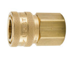 Parker BST-3 Non-valved High Flow Hydraulic Manual Sleeve Quick Connect Coupler 3/8 NPT Female Brass