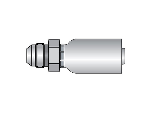 Parker 10356-4-4 Parkrimp 56 Series Permanent Male 1/4 JIC 37° Rigid Straight X 1/4 Hose Steel